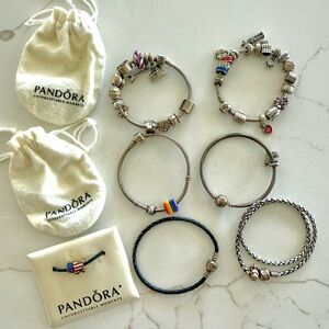 Massive Pandora Charm Bracelet Collection